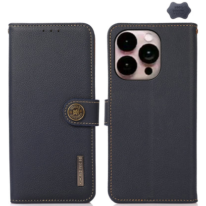 KHAZNEH Custer Genuine Leather RFID Phone Case, For iPhone 16e / 17e, For iPhone 17 Pro Max, For iPhone 17 Pro, For iPhone 17, For iPhone Air, For iPhone 16 Pro Max, For iPhone 16 Pro, For iPhone 16 Plus