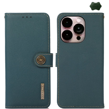 KHAZNEH Custer Genuine Leather RFID Phone Case, For iPhone 16e / 17e, For iPhone 17 Pro Max, For iPhone 17 Pro, For iPhone 17, For iPhone Air, For iPhone 16 Pro Max, For iPhone 16 Pro, For iPhone 16 Plus