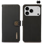 KHAZNEH Custer Genuine Leather RFID Phone Case, For iPhone 16e / 17e, For iPhone 17 Pro Max, For iPhone 17 Pro, For iPhone 17, For iPhone Air, For iPhone 16 Pro Max, For iPhone 16 Pro, For iPhone 16 Plus