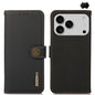 KHAZNEH Custer Genuine Leather RFID Phone Case, For iPhone 16e / 17e, For iPhone 17 Pro Max, For iPhone 17 Pro, For iPhone 17, For iPhone Air, For iPhone 16 Pro Max, For iPhone 16 Pro, For iPhone 16 Plus