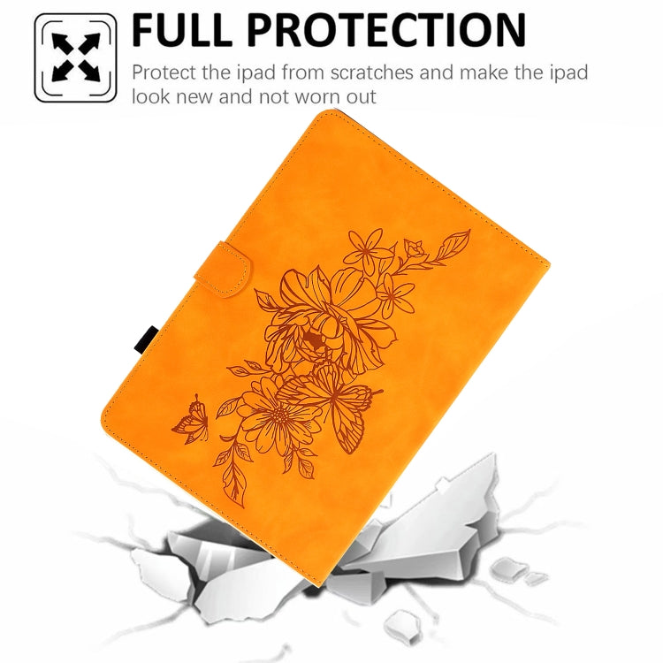 Peony Butterfly Embossed Leather Smart Tablet Case, For iPad Pro 11 2025 / 2024