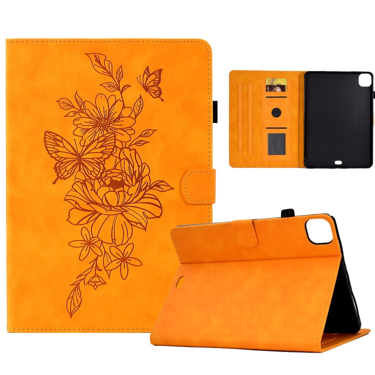 Peony Butterfly Embossed Leather Smart Tablet Case, For iPad Pro 11 2025 / 2024
