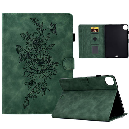 Peony Butterfly Embossed Leather Smart Tablet Case, For iPad Pro 11 2025 / 2024