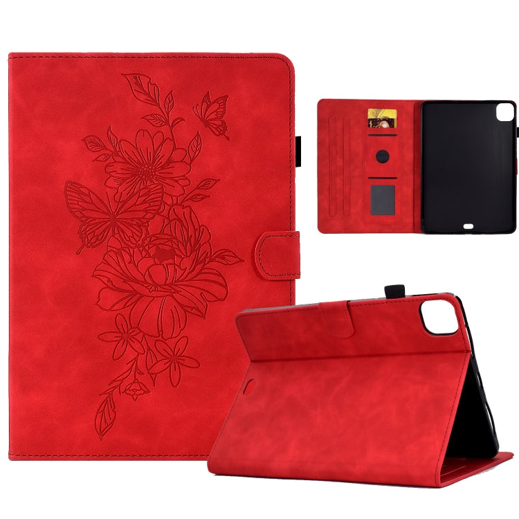 Peony Butterfly Embossed Leather Smart Tablet Case, For iPad Pro 11 2025 / 2024
