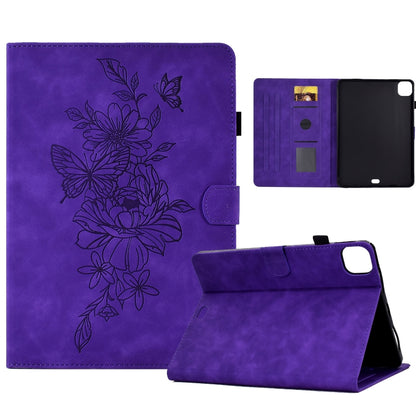 Peony Butterfly Embossed Leather Smart Tablet Case, For iPad Pro 11 2025 / 2024