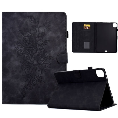 Peony Butterfly Embossed Leather Smart Tablet Case, For iPad Pro 11 2025 / 2024