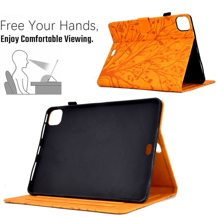 Fortune Tree Embossed Leather Smart Tablet Case, For iPad Pro 11 2025 / 2024