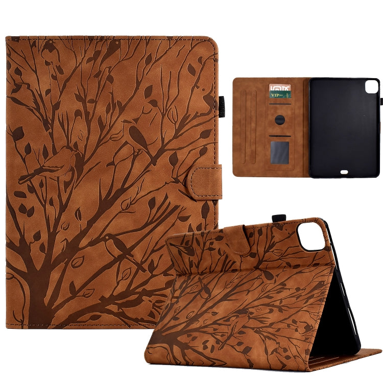 Fortune Tree Embossed Leather Smart Tablet Case, For iPad Pro 11 2025 / 2024