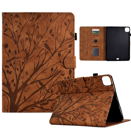 Fortune Tree Embossed Leather Smart Tablet Case, For iPad Pro 11 2025 / 2024
