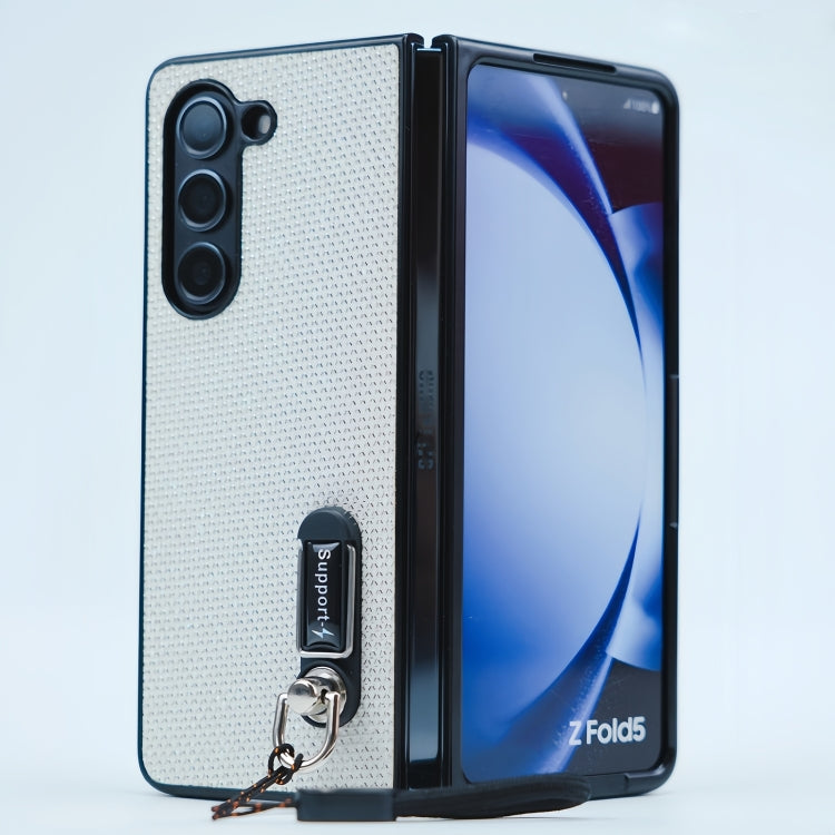 Three Parts Flash Diamond Fold PC Phone Case with Lanyard