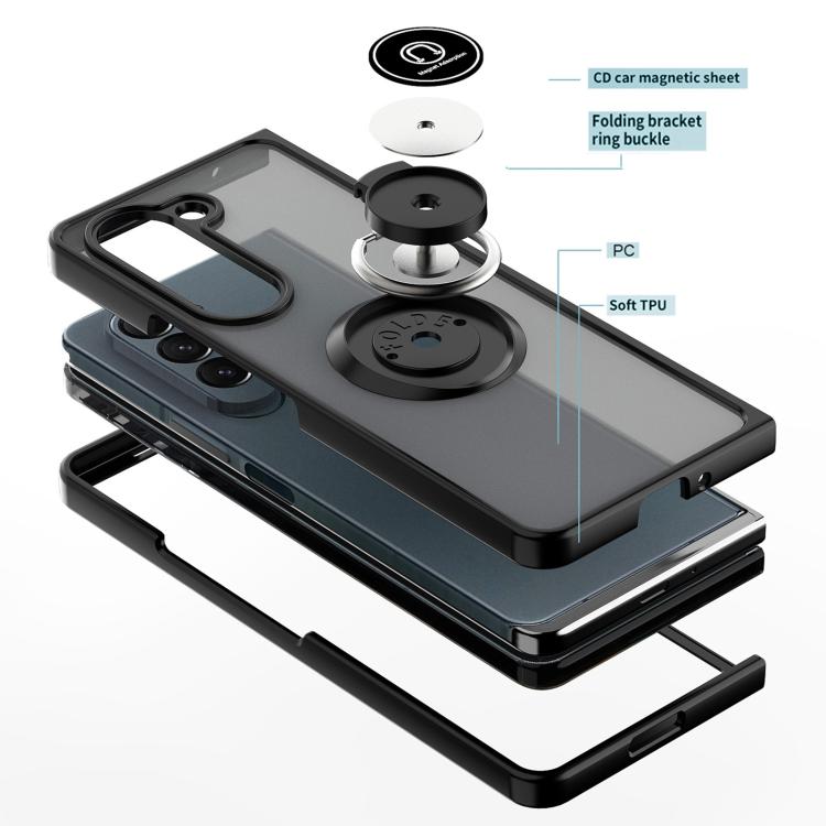 Q Shadow 1 Series TPU + PC Phone Case with Ring, For Samsung Galaxy Z Fold7, For Samsung Galaxy Z Fold6, For Samsung Galaxy Z Fold5