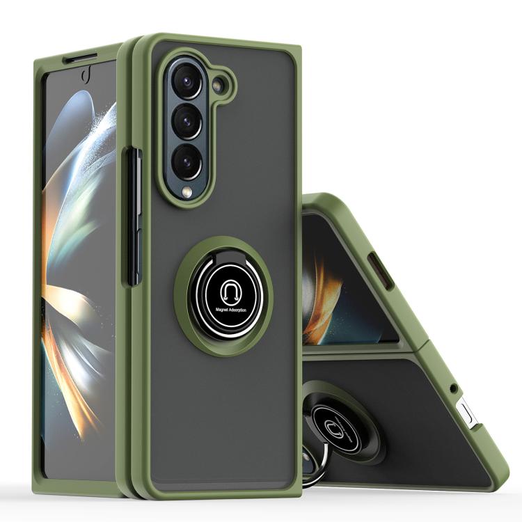 Q Shadow 1 Series TPU + PC Phone Case with Ring, For Samsung Galaxy Z Fold7, For Samsung Galaxy Z Fold6, For Samsung Galaxy Z Fold5