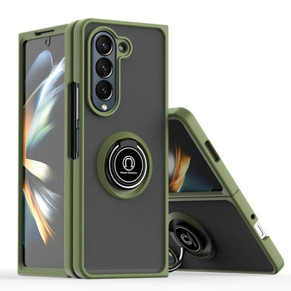 Q Shadow 1 Series TPU + PC Phone Case with Ring, For Samsung Galaxy Z Fold7, For Samsung Galaxy Z Fold6, For Samsung Galaxy Z Fold5