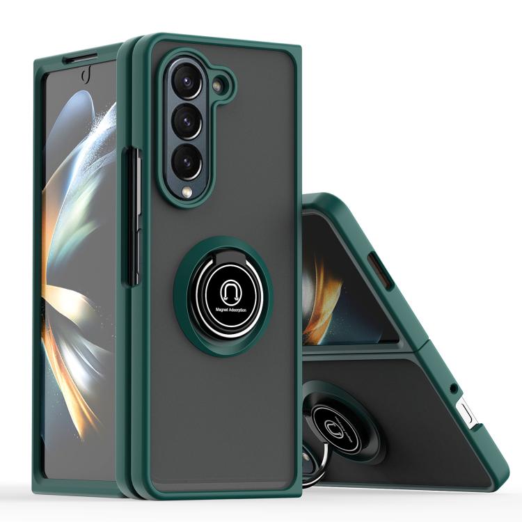 Q Shadow 1 Series TPU + PC Phone Case with Ring, For Samsung Galaxy Z Fold7, For Samsung Galaxy Z Fold6, For Samsung Galaxy Z Fold5