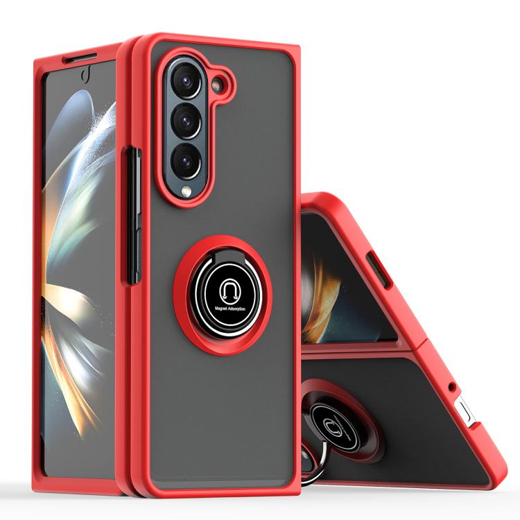 Q Shadow 1 Series TPU + PC Phone Case with Ring, For Samsung Galaxy Z Fold7, For Samsung Galaxy Z Fold6, For Samsung Galaxy Z Fold5