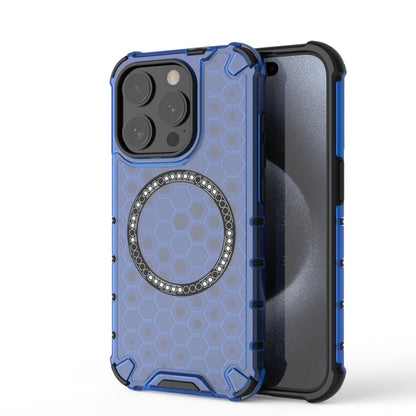 Honeycomb Magnetic Ring Shockproof Phone Case, For iPhone 16, For iPhone 15 Pro Max, For iPhone 15 Pro, For iPhone 15 Plus