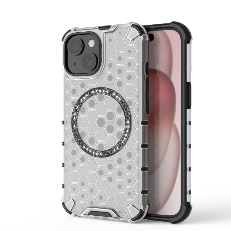Honeycomb Magnetic Ring Shockproof Phone Case, For iPhone 16, For iPhone 15 Pro Max, For iPhone 15 Pro, For iPhone 15 Plus