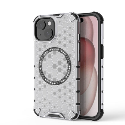 Honeycomb Magnetic Ring Shockproof Phone Case, For iPhone 16, For iPhone 15 Pro Max, For iPhone 15 Pro, For iPhone 15 Plus
