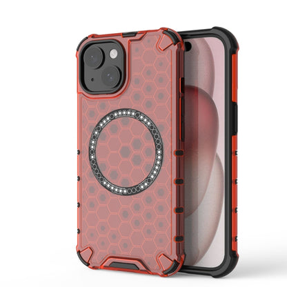 Honeycomb Magnetic Ring Shockproof Phone Case, For iPhone 16, For iPhone 15 Pro Max, For iPhone 15 Pro, For iPhone 15 Plus