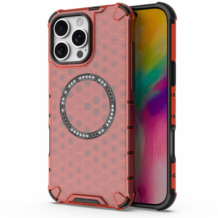 Honeycomb Magnetic Ring Shockproof Phone Case, For iPhone 17e / 16e, For iPhone 16 Pro Max, For iPhone 16 Pro, For iPhone 16 Plus