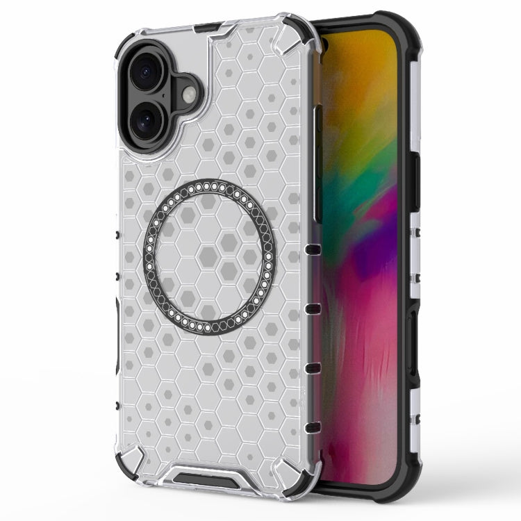 Honeycomb Magnetic Ring Shockproof Phone Case, For iPhone 17e / 16e, For iPhone 16 Pro Max, For iPhone 16 Pro, For iPhone 16 Plus