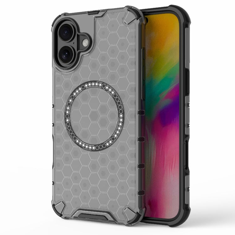 Honeycomb Magnetic Ring Shockproof Phone Case, For iPhone 17e / 16e, For iPhone 16 Pro Max, For iPhone 16 Pro, For iPhone 16 Plus