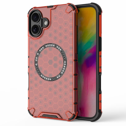 Honeycomb Magnetic Ring Shockproof Phone Case, For iPhone 17e / 16e, For iPhone 16 Pro Max, For iPhone 16 Pro, For iPhone 16 Plus