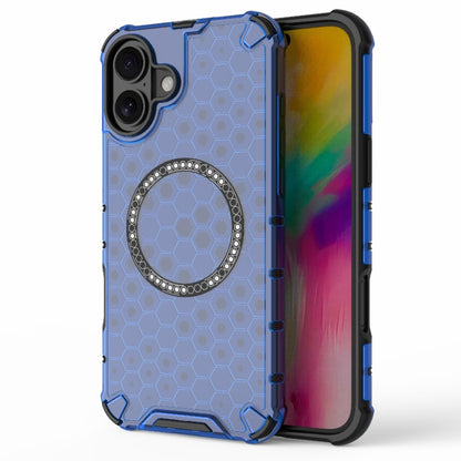 Honeycomb Magnetic Ring Shockproof Phone Case, For iPhone 17e / 16e, For iPhone 16 Pro Max, For iPhone 16 Pro, For iPhone 16 Plus