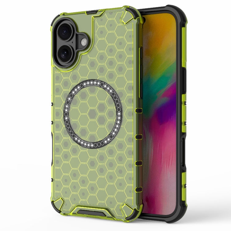 Honeycomb Magnetic Ring Shockproof Phone Case, For iPhone 17e / 16e, For iPhone 16 Pro Max, For iPhone 16 Pro, For iPhone 16 Plus