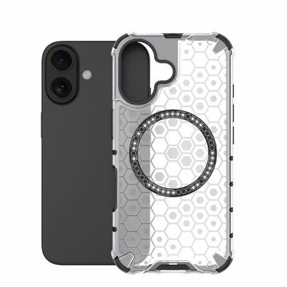 Honeycomb Magnetic Ring Shockproof Phone Case, For iPhone 16, For iPhone 15 Pro Max, For iPhone 15 Pro, For iPhone 15 Plus