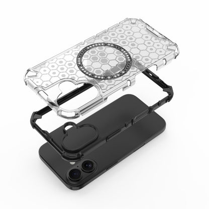 Honeycomb Magnetic Ring Shockproof Phone Case, For iPhone 16, For iPhone 15 Pro Max, For iPhone 15 Pro, For iPhone 15 Plus