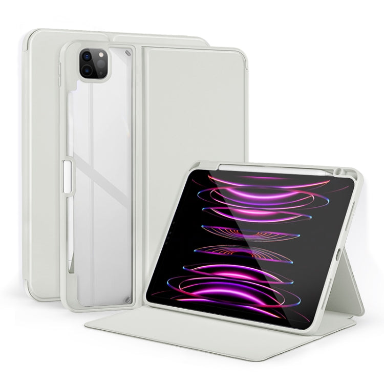 2-Fold Clear Acrylic Leather Tablet Case, For iPad Air 13 2024 / Pro 12.9 2022, For iPad Pro 11 2022/2021/2020/2018, For iPad 10th Gen 10.9 2022, For iPad Air 2022/2020 10.9, For iPad 10.2 2021 / 2020