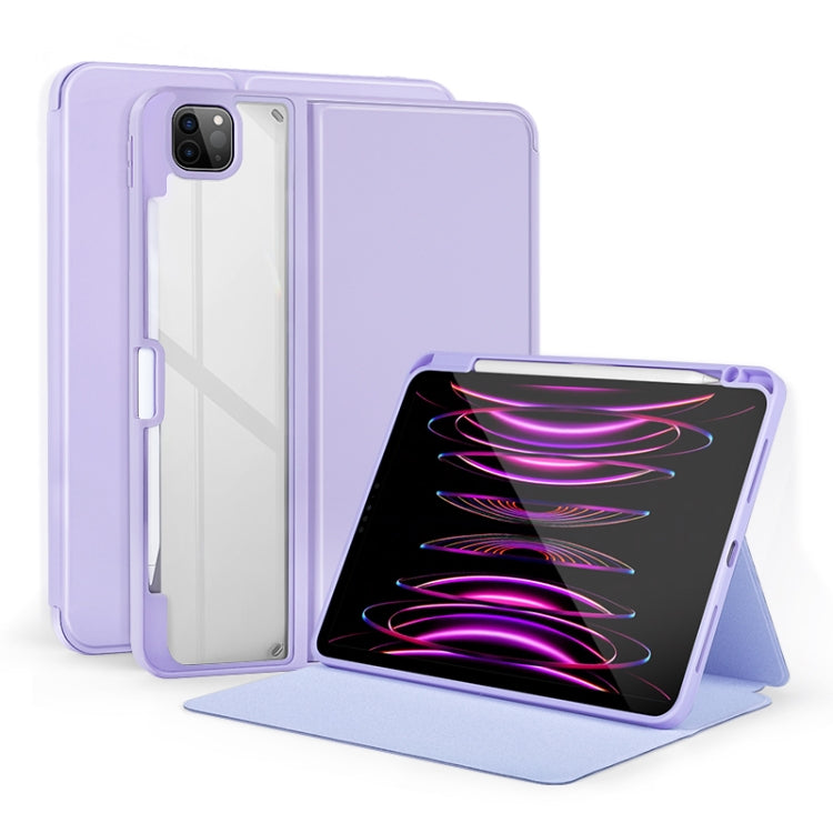 2-Fold Clear Acrylic Leather Tablet Case, For iPad Air 13 2024 / Pro 12.9 2022, For iPad Pro 11 2022/2021/2020/2018, For iPad 10th Gen 10.9 2022, For iPad Air 2022/2020 10.9, For iPad 10.2 2021 / 2020