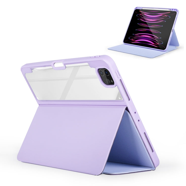 2-Fold Clear Acrylic Leather Tablet Case, For iPad Air 13 2024 / Pro 12.9 2022, For iPad Pro 11 2022/2021/2020/2018, For iPad 10th Gen 10.9 2022, For iPad Air 2022/2020 10.9, For iPad 10.2 2021 / 2020