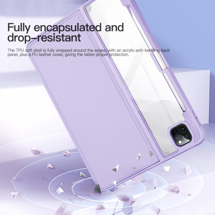 2-Fold Clear Acrylic Leather Tablet Case, For iPad Air 13 2024 / Pro 12.9 2022, For iPad Pro 11 2022/2021/2020/2018, For iPad 10th Gen 10.9 2022, For iPad Air 2022/2020 10.9, For iPad 10.2 2021 / 2020