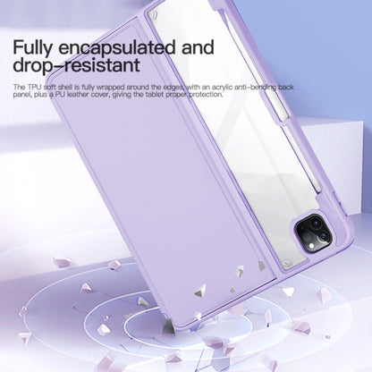 2-Fold Clear Acrylic Leather Tablet Case, For iPad Air 13 2024 / Pro 12.9 2022, For iPad Pro 11 2022/2021/2020/2018, For iPad 10th Gen 10.9 2022, For iPad Air 2022/2020 10.9, For iPad 10.2 2021 / 2020