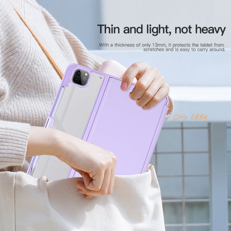 2-Fold Clear Acrylic Leather Tablet Case, For iPad Air 13 2024 / Pro 12.9 2022, For iPad Pro 11 2022/2021/2020/2018, For iPad 10th Gen 10.9 2022, For iPad Air 2022/2020 10.9, For iPad 10.2 2021 / 2020