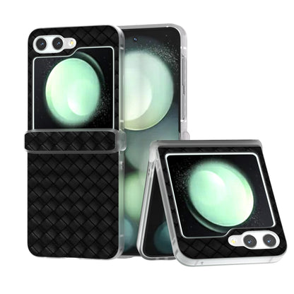 3 in 1 Woven Texture Frosted Translucent Frame PU Phone Case