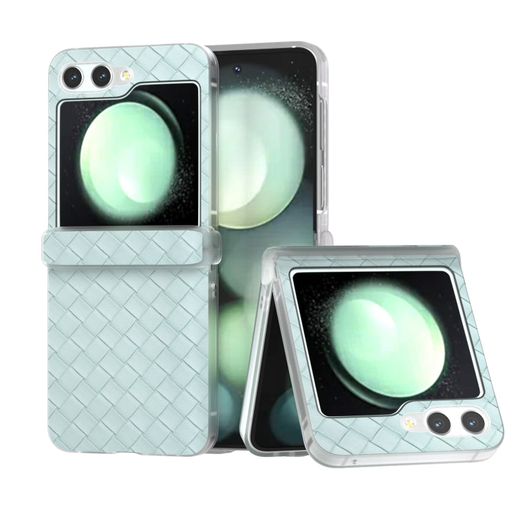 3 in 1 Woven Texture Frosted Translucent Frame PU Phone Case