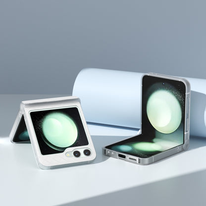 3 in 1 Woven Texture Frosted Translucent Frame PU Phone Case, For Samsung Galaxy Z Flip6 / Flip7 FE, For Samsung Galaxy Z Flip5 5G