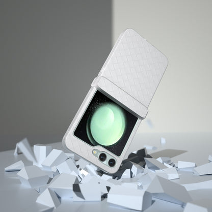 3 in 1 Woven Texture Frosted Translucent Frame PU Phone Case, For Samsung Galaxy Z Flip6 / Flip7 FE, For Samsung Galaxy Z Flip5 5G