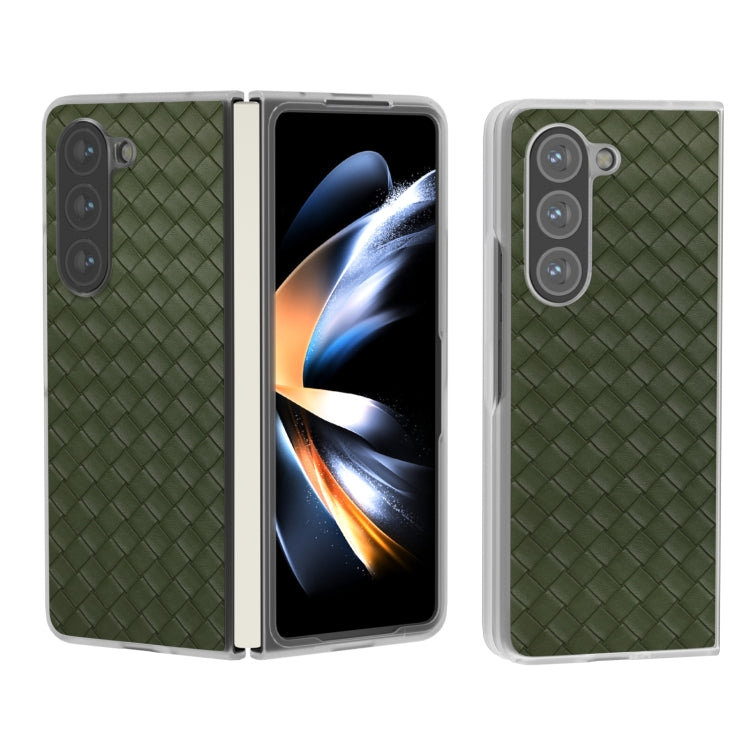 Woven Texture Frosted Translucent Frame PU Phone Case