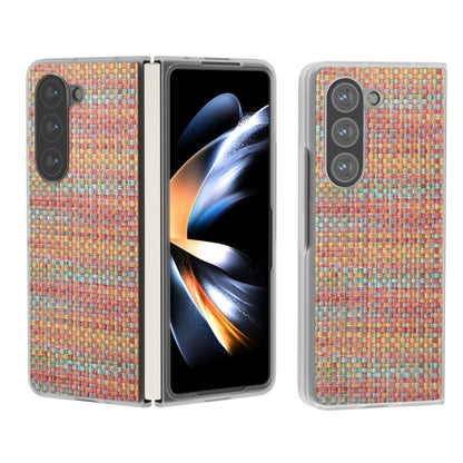 Colorful Rhombic Texture Frosted Translucent Frame PU Phone Case, For Samsung Galaxy Z Fold6 5G, For Samsung Galaxy Z Fold5 5G