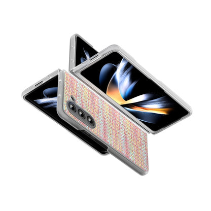 Colorful Rhombic Texture Frosted Translucent Frame PU Phone Case, For Samsung Galaxy Z Fold6 5G, For Samsung Galaxy Z Fold5 5G