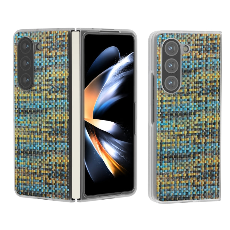 Colorful Rhombic Texture Frosted Translucent Frame PU Phone Case, For Samsung Galaxy Z Fold6 5G, For Samsung Galaxy Z Fold5 5G