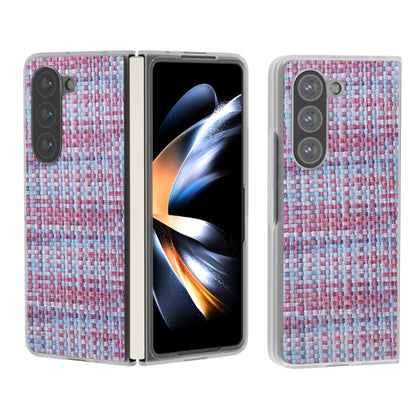 Colorful Rhombic Texture Frosted Translucent Frame PU Phone Case, For Samsung Galaxy Z Fold6 5G, For Samsung Galaxy Z Fold5 5G