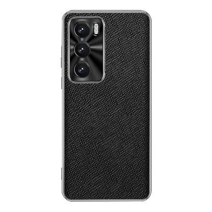 Silver Edge Cross Texture PU Leather Phone Case, For OPPO Reno12 Pro Global, For OPPO Reno12 Global, For OPPO A3 Pro