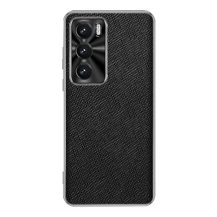 Silver Edge Cross Texture PU Leather Phone Case, For OPPO Reno12 Pro Global, For OPPO Reno12 Global, For OPPO A3 Pro