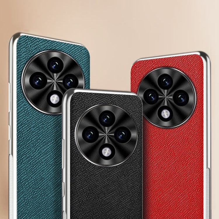 Silver Edge Cross Texture PU Leather Phone Case, For OPPO Reno12 Pro Global, For OPPO Reno12 Global, For OPPO A3 Pro