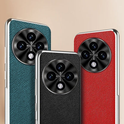 Silver Edge Cross Texture PU Leather Phone Case, For OPPO Reno12 Pro Global, For OPPO Reno12 Global, For OPPO A3 Pro